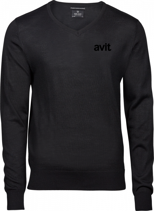 Tee Jays - Avit Mens Pullover V-Hals (Embroidered) - nero